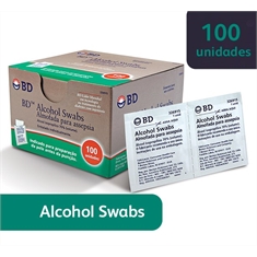 BD-Alcool Swabs Saches com 100 - almofada para assepsia com álcool a 70%